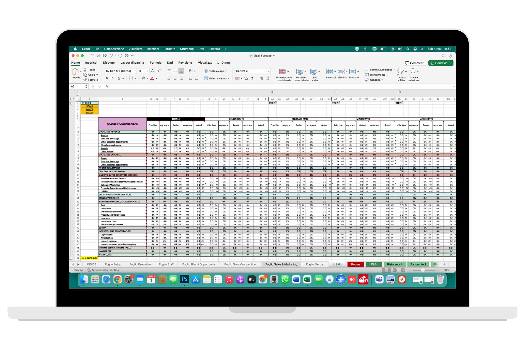 Excel Controllo di Gestione USALI Hotel - Riccardo Peccianti