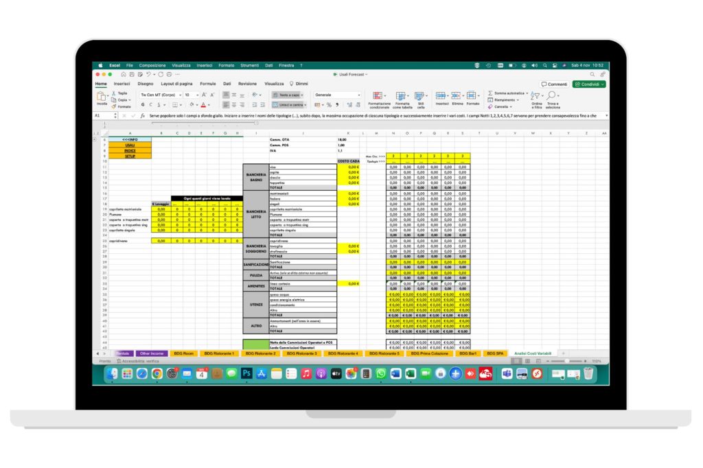 File Excel Analisi Costi Variabili Hotel - Riccardo Peccianti